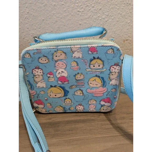 Disney Store Alice In Wonderland Tsum Tsum Crossbody Bag Blue Mini Purse - Picture 8 of 12
